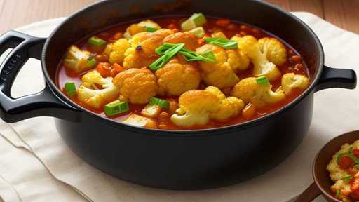 Fiery Simmered Cauliflower Chomps