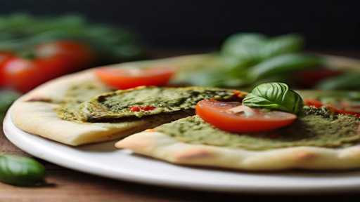 vegan pesto and tomato flatbread 