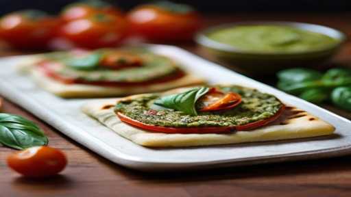 vegan pesto and tomato flatbread 