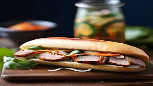 Grilled banh mi pork