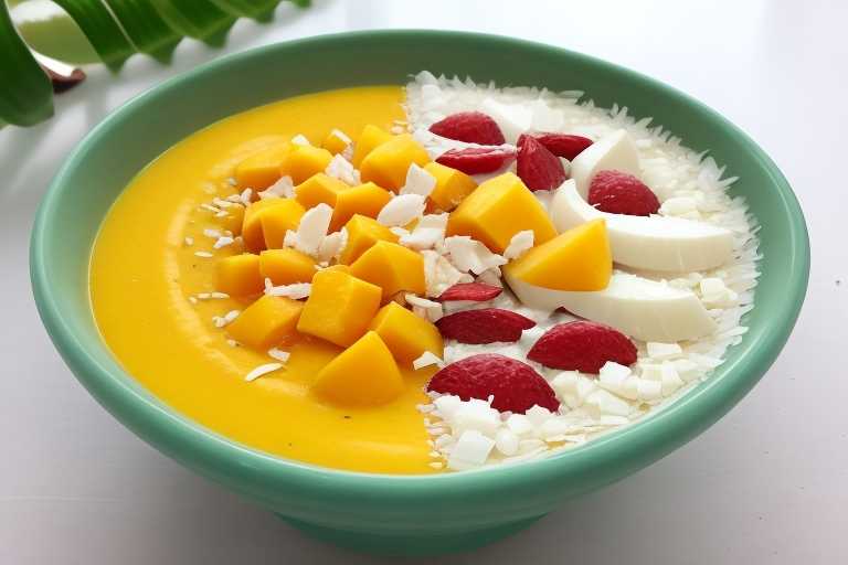 Tropical Mango Coconut Smoothie Bowl