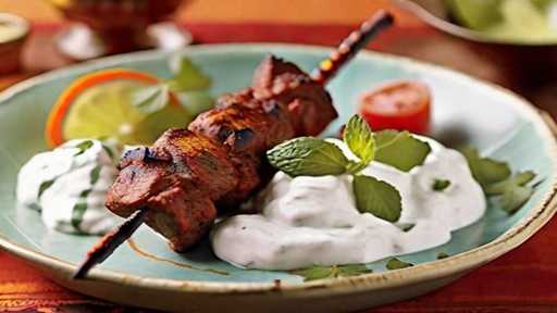 How to Cook Tandoori Lamb Kebab with Mint Yogurt Sauce