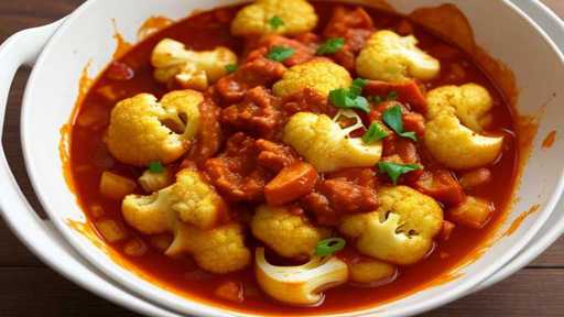 Fiery Simmered Cauliflower Chomps