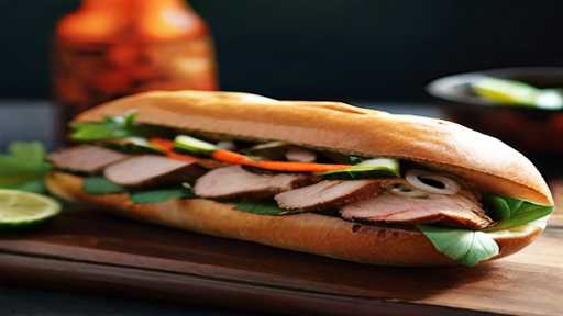 Grilled banh mi pork