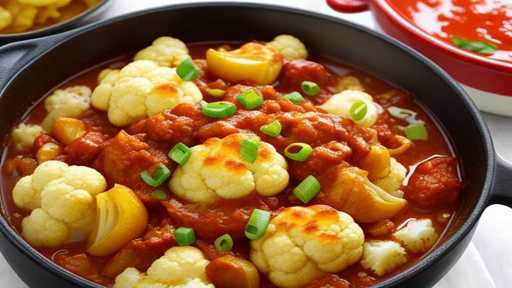 Fiery Simmered Cauliflower Chomps