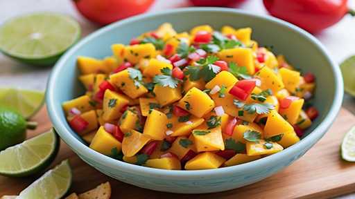 Easy Homemade Delicious mango salsa recipe with lime tortilla chips