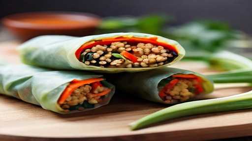 Delicious Healthy homemade vegan quinoa and vegetable spring rolls recipe